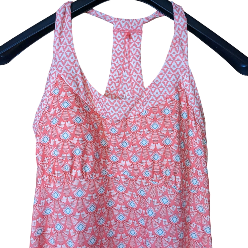 Prana Cali Summer Peach Botanica Tank Dress Size Small - Picture 6 of 12